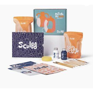 Pottery Starter Kit - Complete Air Dry Clay Beginner Set for 2 Adults, New